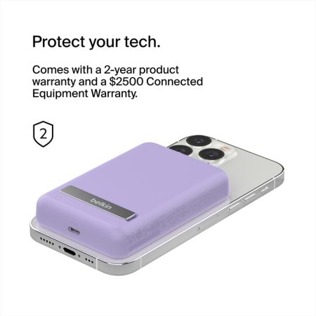 Belkin BoostCharge Magnetic Wireless Power Bank with Stand (5000mAh, Purple)