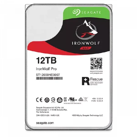 Seagate 12TB IronWolf Pro 7200 rpm SATA III 3.5″ Internal NAS HDD (CMR)