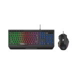 Coconut Fury Gaming Keyboard Mouse Combo, Rainbow Backlighting, 19 AntiGhosting Keys (Black) 1