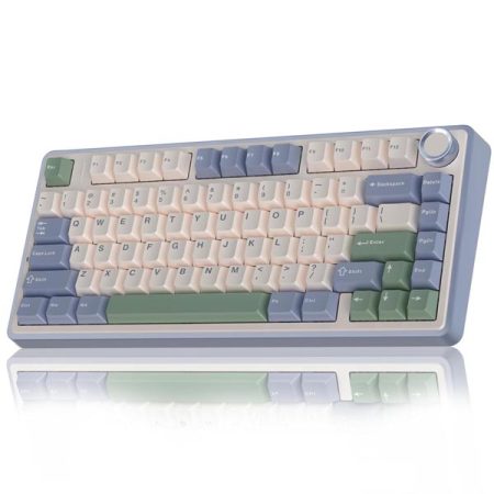 AULA F75 75% Tri Mode Wireless Mechanical Gaming Keyboard (Cedar Green,Ice Vein Switch)