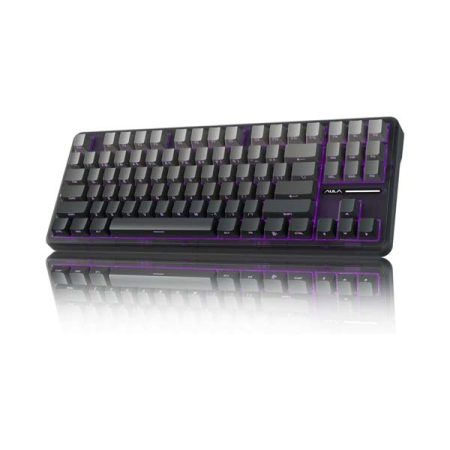 AULA F87 Wireless Side Engraved Keycaps Mechanical Keyboard (Gradient Gray, Space Crystal Switch)