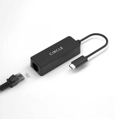 CIRCLE ROOTZ TYPE-C ETHERNET 10/100 MBPS Wired Ethernet Lan Adapter compatible with Windows & Mac