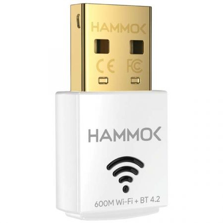 HAMMOK Ella USB 2.0 Wi Fi Bluetooth Adapter (White)